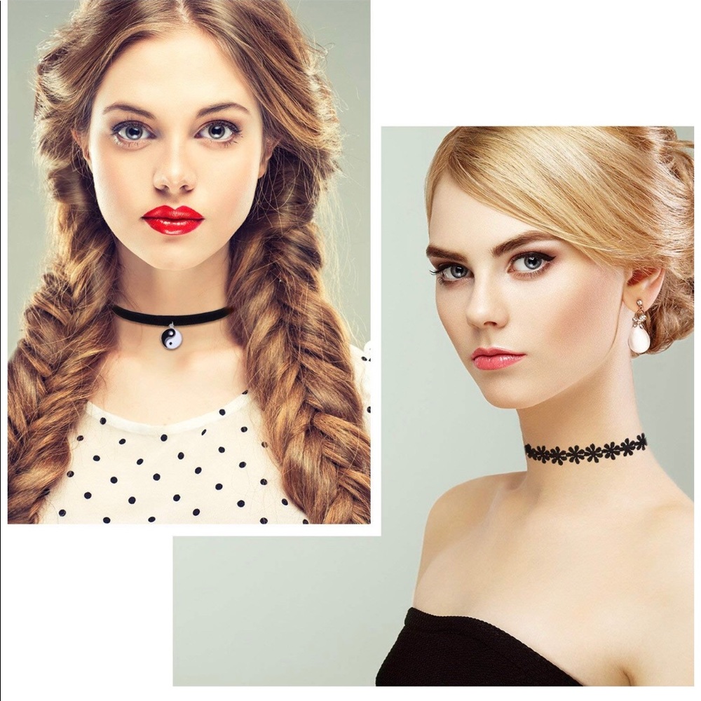 NEW Black 90s Style Choker Necklaces